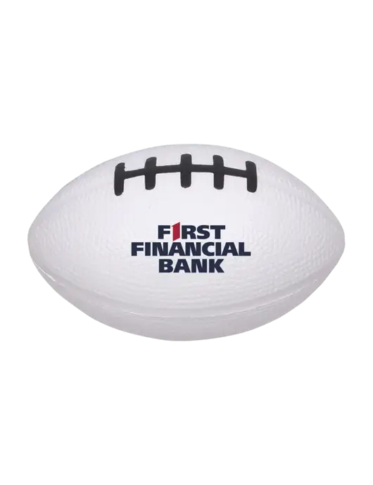 White Stress Reliever Football w/First Financial Bank Logo