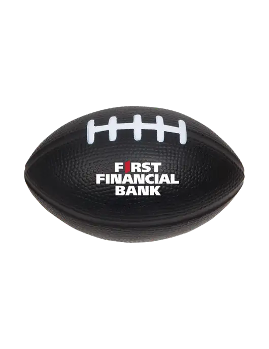 Black Stress Reliever Football w/First Financial Bank Logo