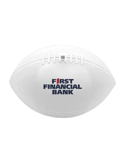 7” Durable White Vinyl Football w/First Financial Bank Logo