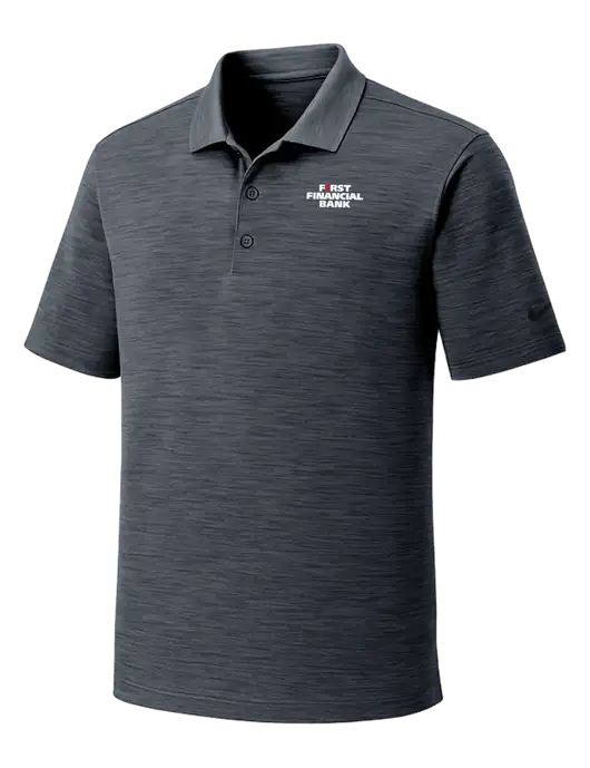 Nike Dri-FIT Dark Grey Striated Polo w/First Financial Bank Logo