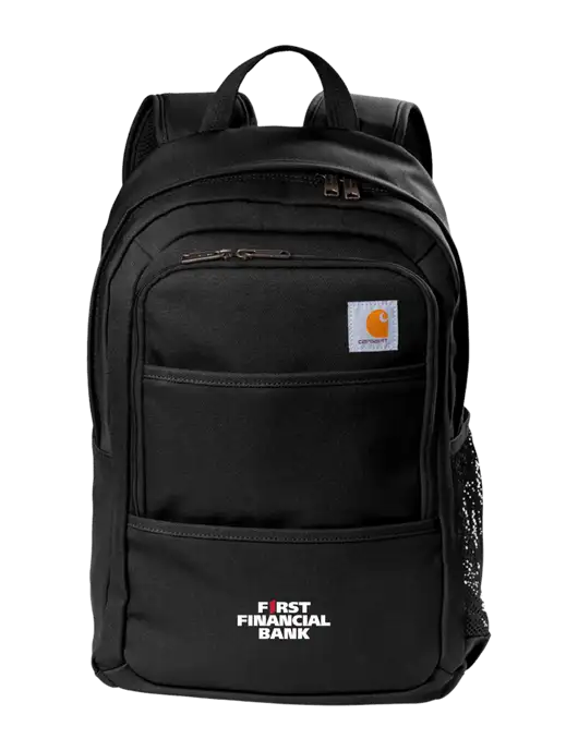 Carhartt Black Foundry Series Backpack w/First Financial Bank Logo