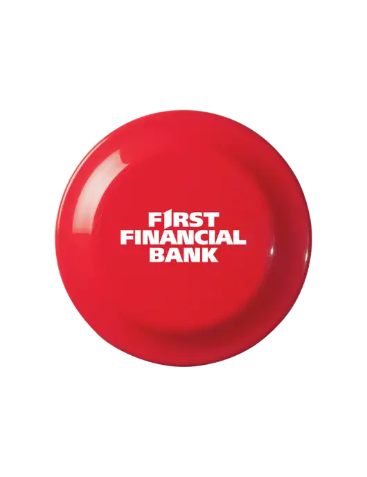 Fun Red Flying Disc w/First Financial Bank Logo
