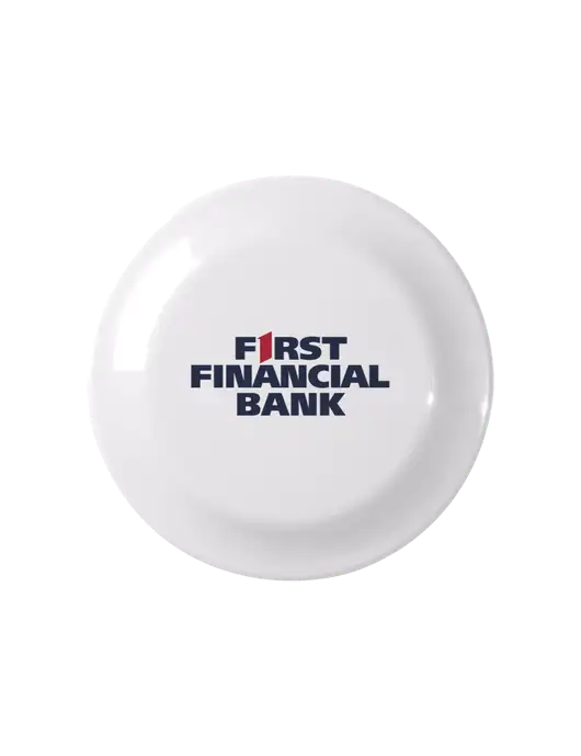 Fun White Flying Disc w/First Financial Bank Logo