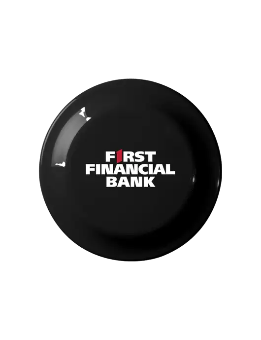Fun Black Flying Disc w/First Financial Bank Logo