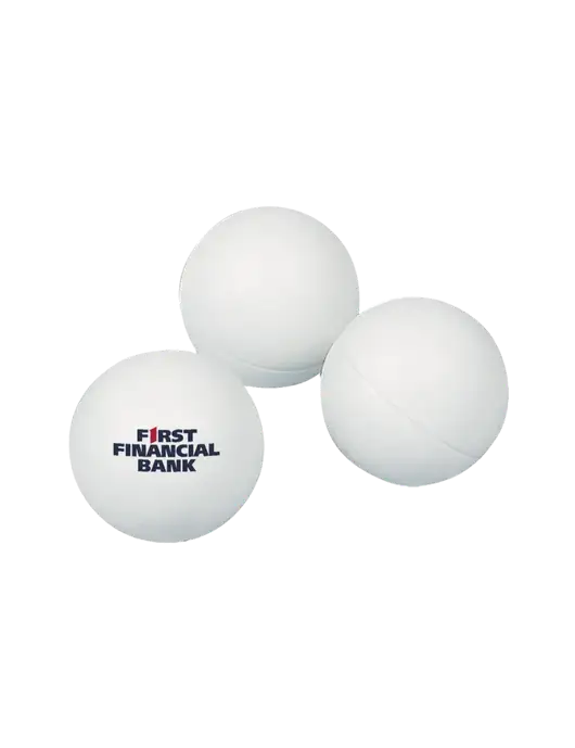 3-Pack 1-Star White Ping Pong Balls w/First Financial Bank Logo