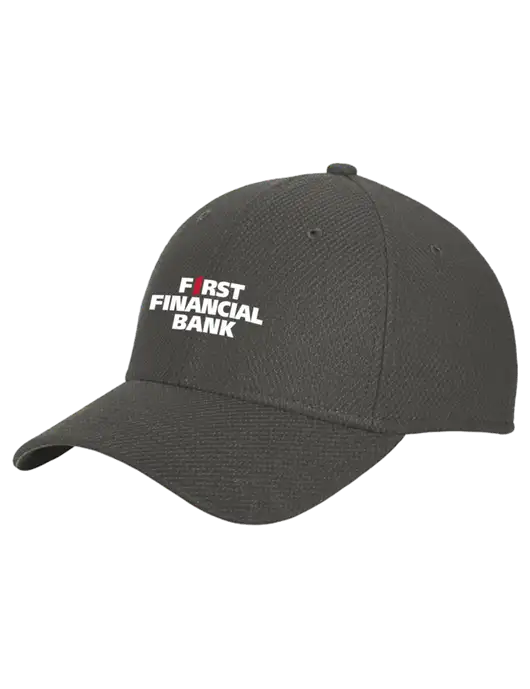 New Era Diamond Era Very Dark Grey Stretch Cap w/First Financial Bank Logo