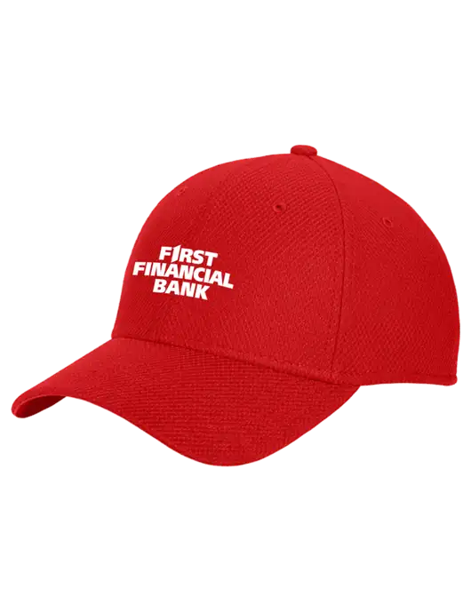 New Era Diamond Era Red Stretch Cap w/First Financial Bank Logo