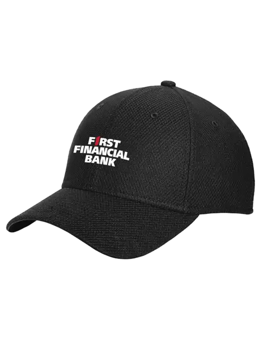 New Era Diamond Era Black Stretch Cap w/First Financial Bank Logo