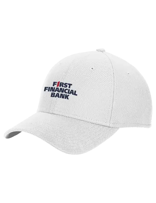 New Era Diamond Era White Stretch Cap w/First Financial Bank Logo