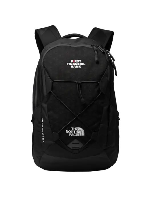 The North Face Black Groundwork Backpack w/First Financial Bank Logo
