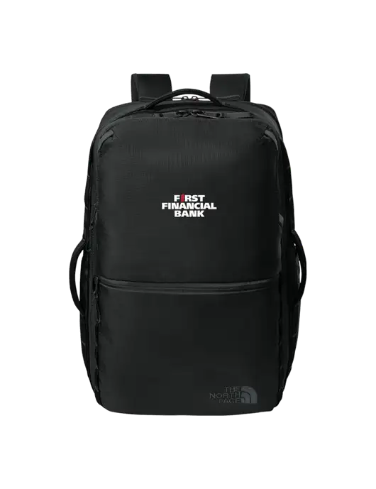 The North Face 35L Black Travel Backpack w/First Financial Bank Logo