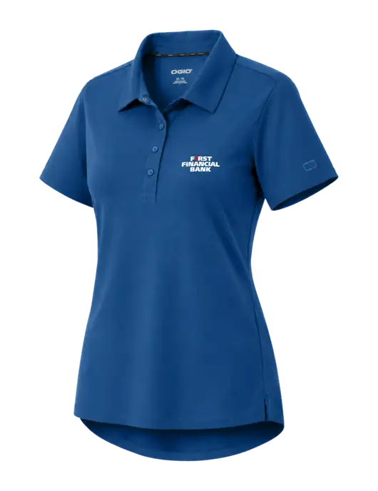 OGIO Womens Envision Light Navy Polo w/First Financial Bank Logo