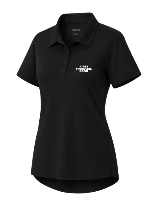 OGIO Womens Envision Black Polo w/First Financial Bank Logo
