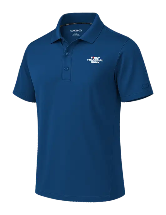 OGIO Envision Light Navy Polo w/First Financial Bank Logo