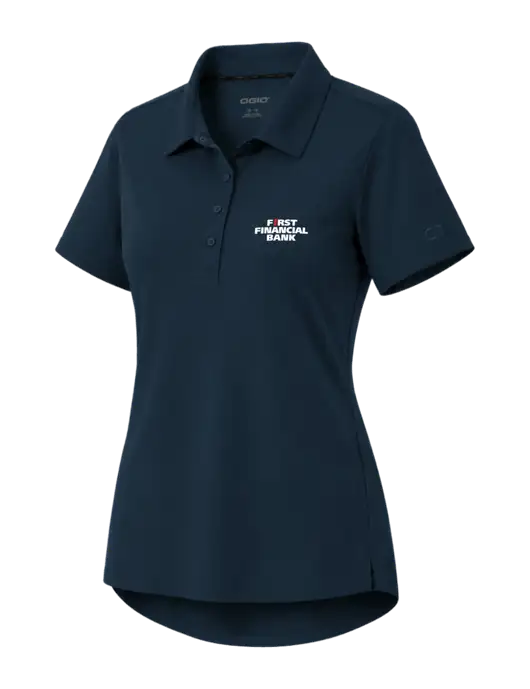 OGIO Womens Envision Dark Navy Polo w/First Financial Bank Logo