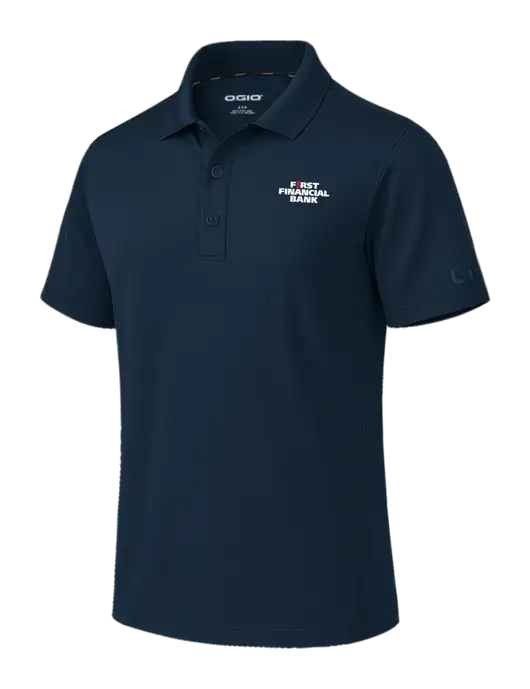 OGIO Envision Dark Navy Polo w/First Financial Bank Logo