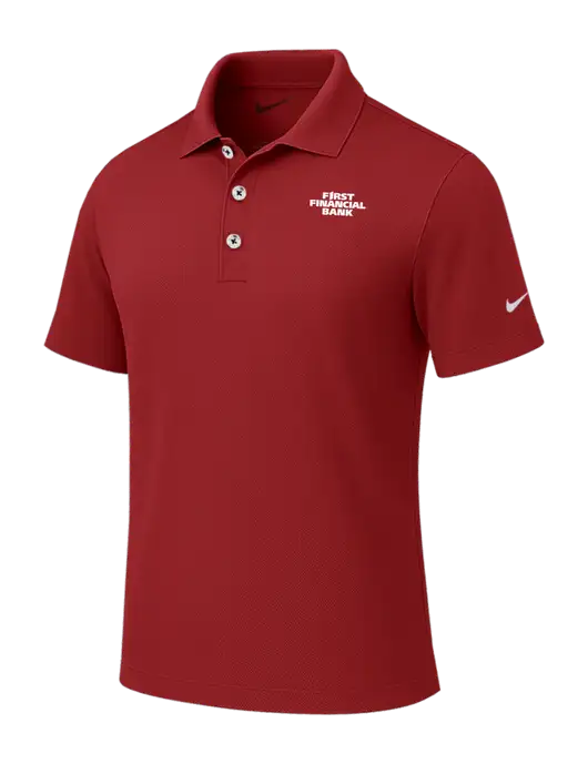 Nike Red Tech Basic Dri-FIT Polo
 w/First Financial Bank Logo