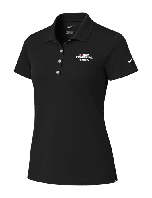 Nike Womens Black Tech Basic Dri-FIT Polo
 w/First Financial Bank Logo