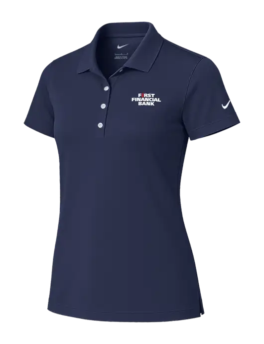 Nike Womens Dark Navy Tech Basic Dri-FIT Polo
 w/First Financial Bank Logo