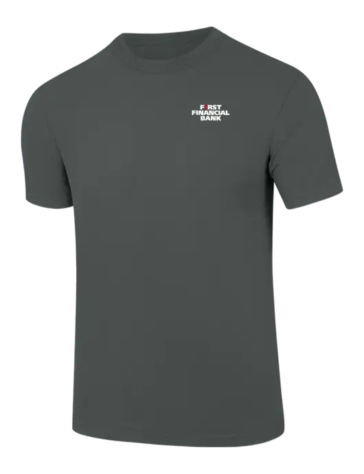 Comfort Colors 6.1 oz Dark Grey Heather Heavyweight Ring Spun T-Shirt w/First Financial Bank Logo