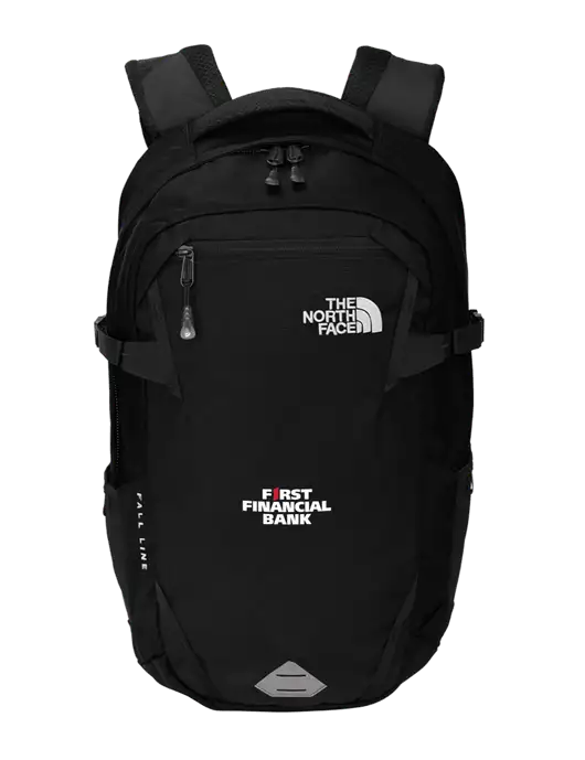 North Face Fall Line Black Backpack w/First Financial Bank Logo