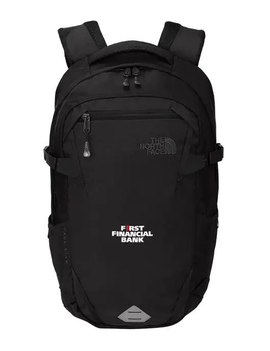 North Face Fall Line Black Heather Backpack w/First Financial Bank Logo