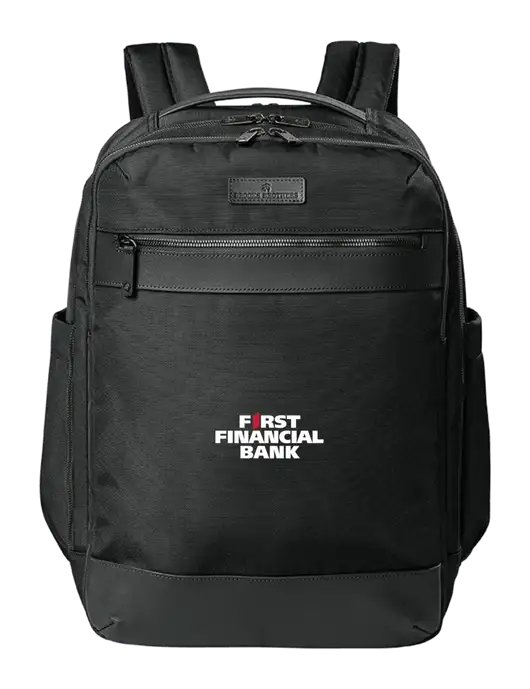 Brooks Brothers Oxford Black Backpack w/First Financial Bank Logo