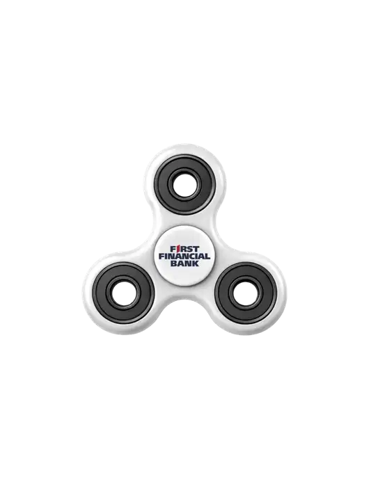 White Fidget Spinner w/First Financial Bank Logo