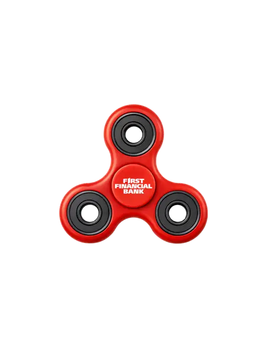 Red Fidget Spinner w/First Financial Bank Logo