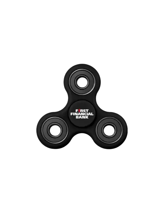 Black Fidget Spinner w/First Financial Bank Logo