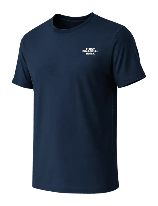BELLA+CANVAS Navy CVC Short Sleeve Tee w/First Financial Bank Logo