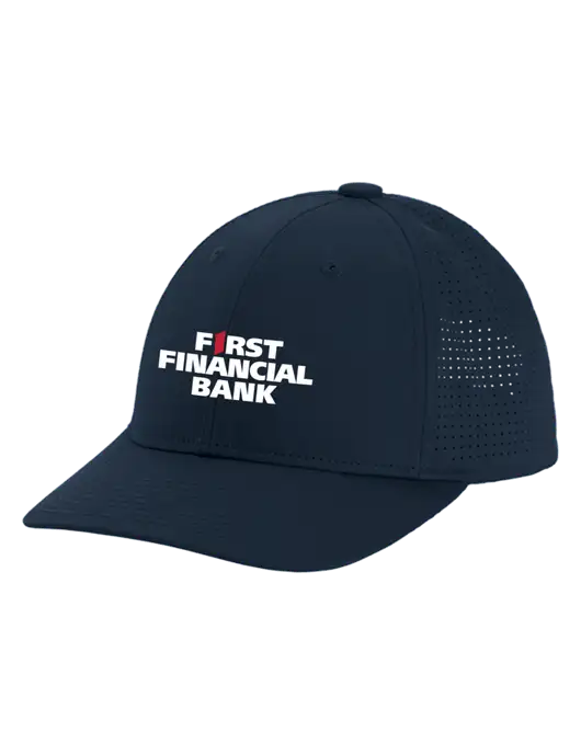Pro-Cut Structured Snapback with Pinhole Mesh Dark Navy Cap w/First Financial Bank Logo