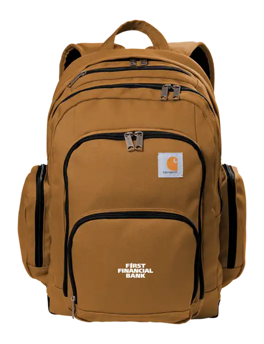 Carhartt Brown Foundry Series Pro Backpack w/First Financial Bank Logo