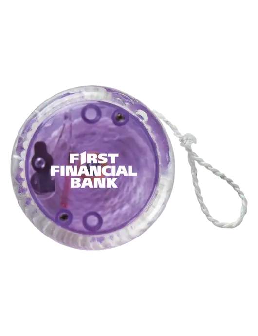 Purple Light Up Yo-Yo w/First Financial Bank Logo