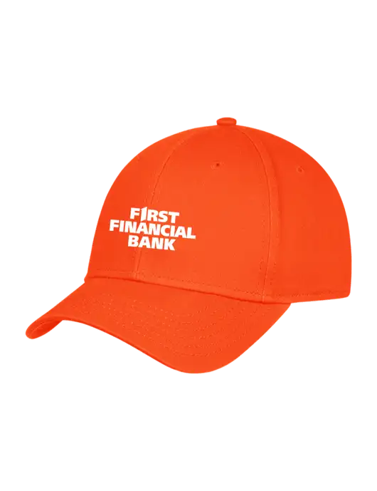 Orange Structured Cap Hook & Loop w/First Financial Bank Logo