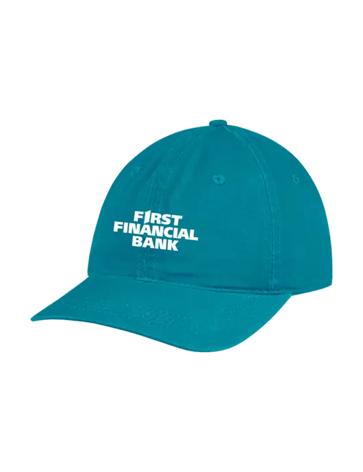 Garment Washed Unstructured Twill Sapphire Cap w/First Financial Bank Logo
