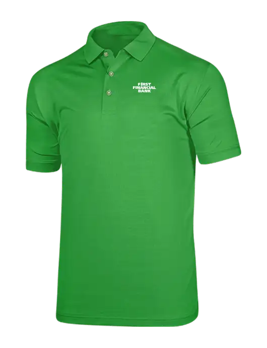 Callaway Vibrant Kelly Green Ventilated Polo w/First Financial Bank Logo