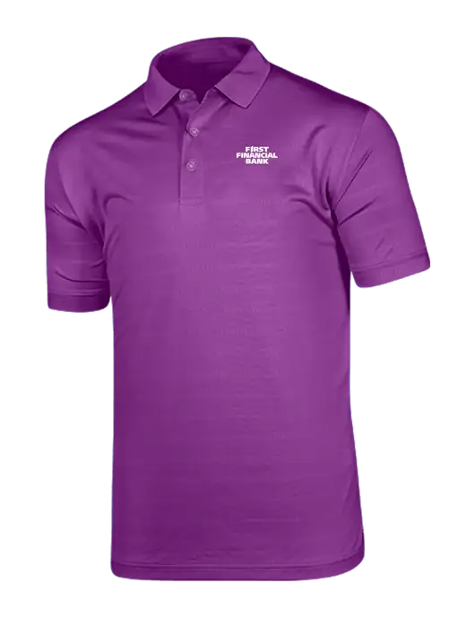 Callaway Vibrant Purple Ventilated Polo w/First Financial Bank Logo