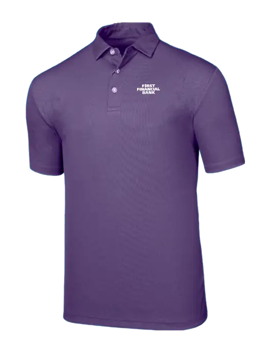 Callaway Birdseye Purple Polo w/First Financial Bank Logo