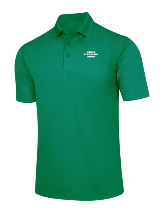 Kelly Green Micropique Sport-Wick Polo w/First Financial Bank Logo