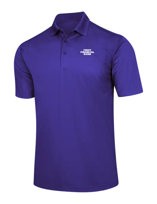 Purple Micropique Sport-Wick Polo w/First Financial Bank Logo