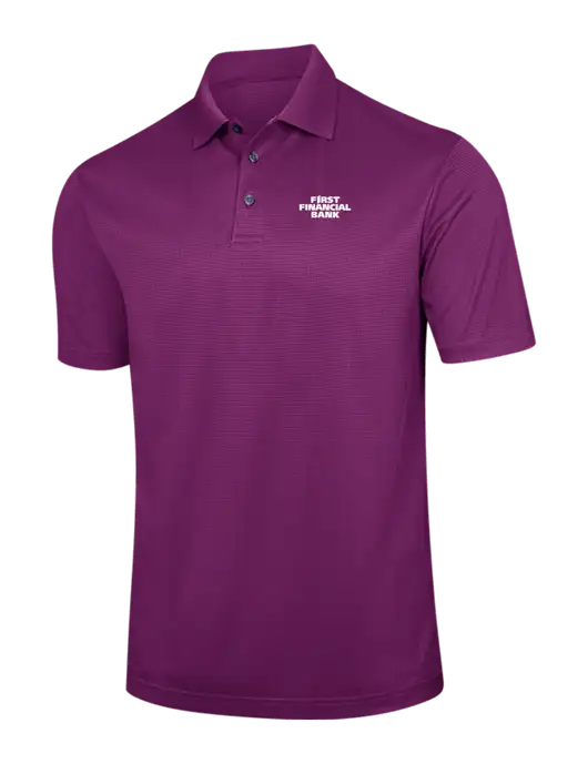 Violet Purple Performance Fine Jacquard Polo w/First Financial Bank Logo