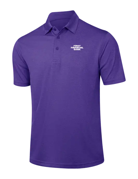 Purple Heather Contender Polo w/First Financial Bank Logo