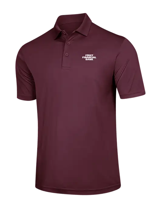 Maroon PosiCharge Competitor Polo w/First Financial Bank Logo