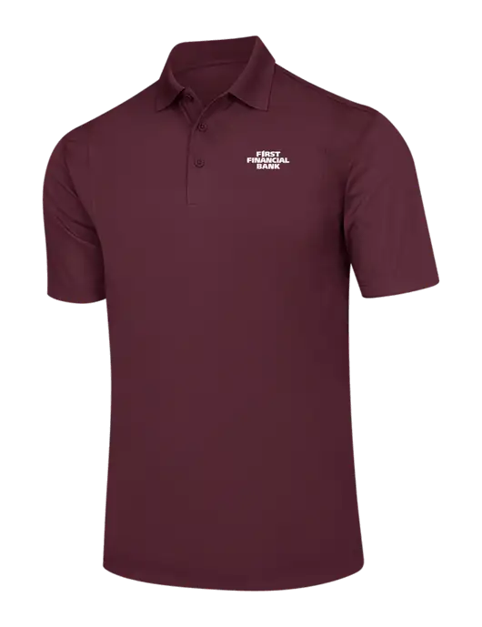 Maroon Micropique Sport-Wick Polo w/First Financial Bank Logo