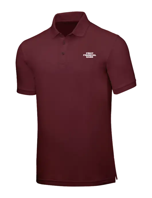 Maroon Core Classic Pique w/First Financial Bank Logo