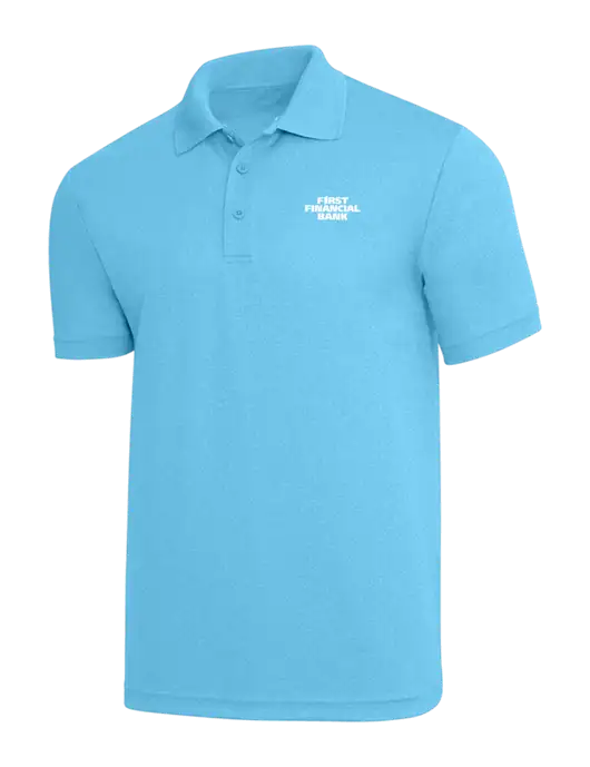 Light Sapphire Heather PosiCharge RacerMesh Polo w/First Financial Bank Logo