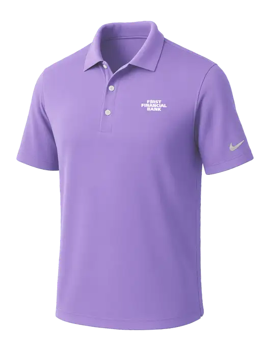 NIKE Light Purple Dri-Fit Micro Pique Polo w/First Financial Bank Logo