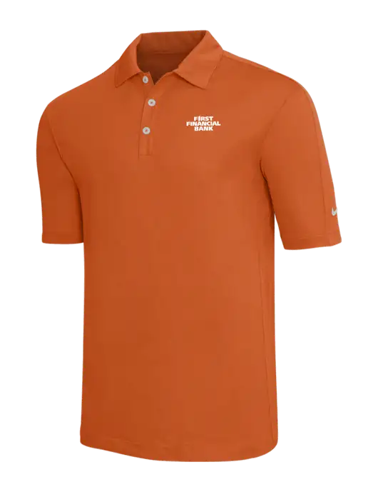 Nike Orange Tech Sport Dri-FIT Polo w/First Financial Bank Logo