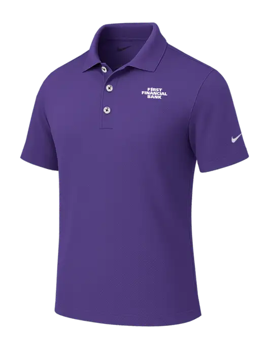 Nike Purple Tech Basic Dri-FIT Polo
 w/First Financial Bank Logo